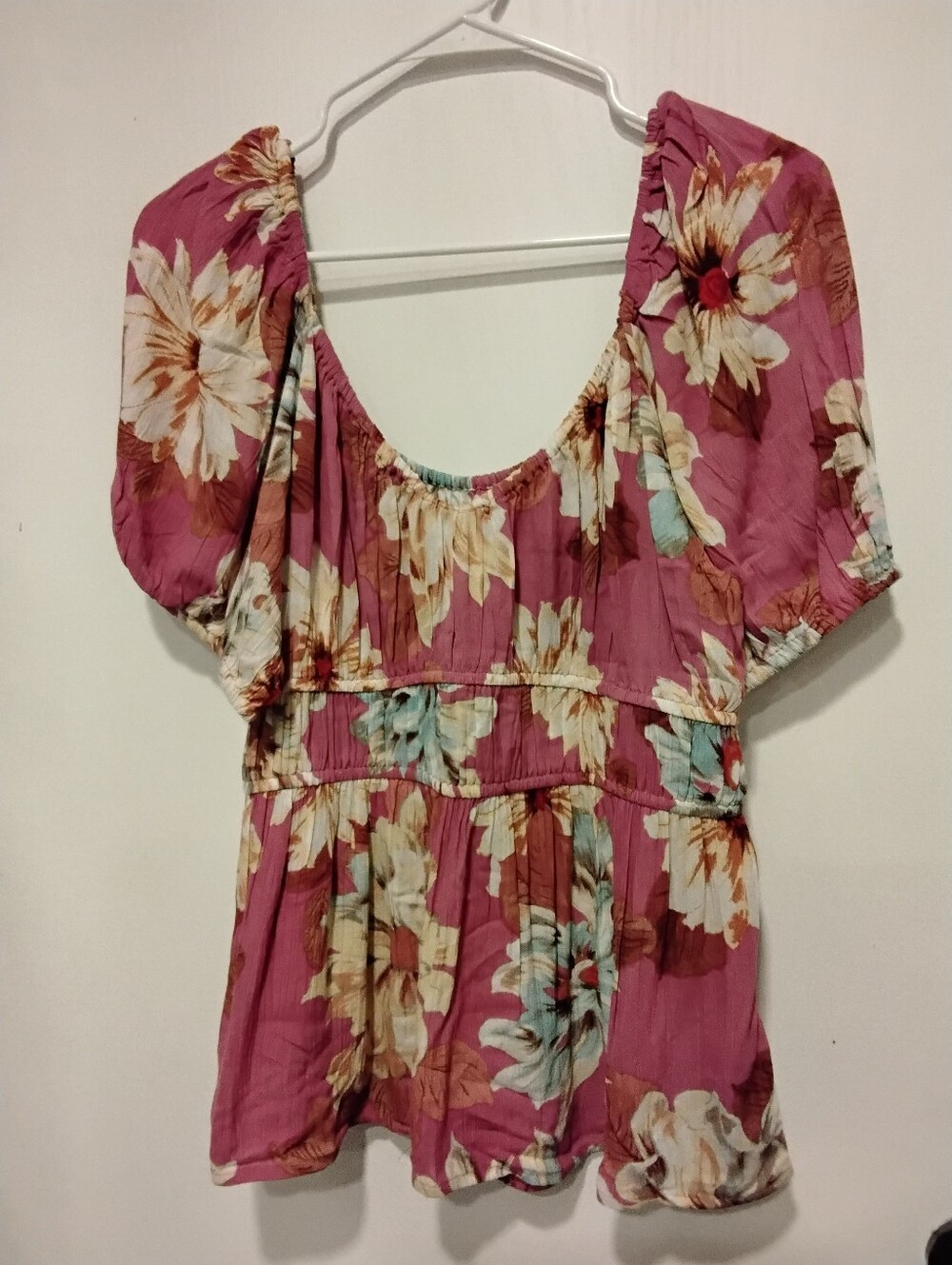 Maurice's Women’s Floral Peasant Top - Pink